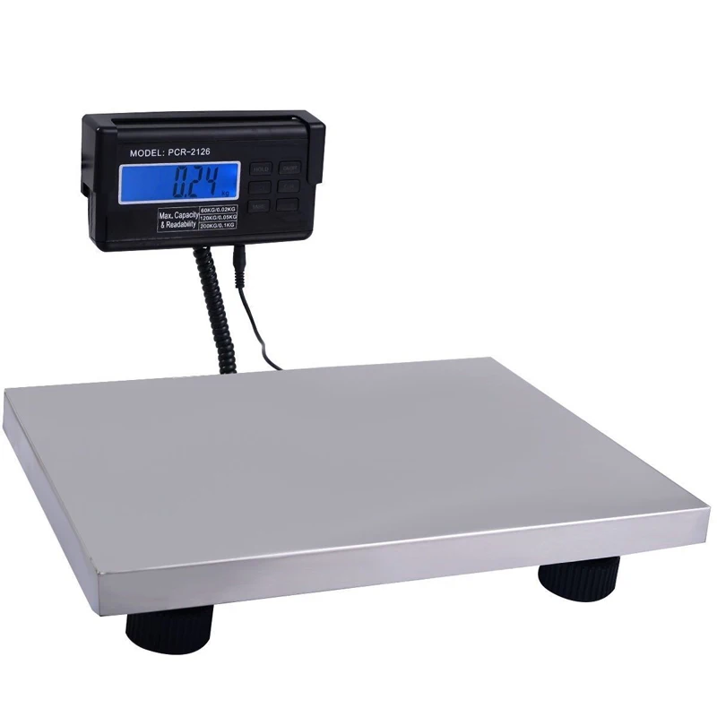 660lbs Digital Heavy Duty Shipping and Postal Scale with Durable Stainless Steel Large Platform,Industrial Grade Bench Scale Stainless Steel Silver 