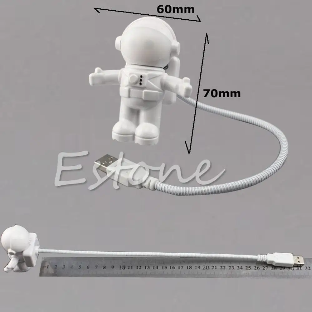 H8WA USB Astronaut Powered Mini LED White Night Light Lamp Bulb For Laptop PC Reading led lamp mini night light