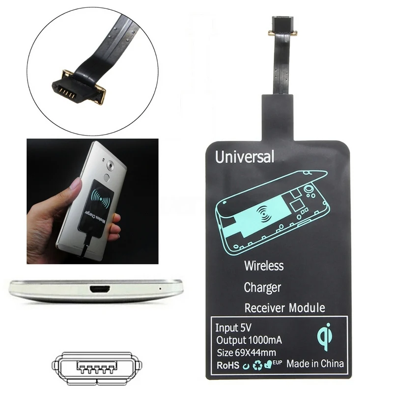 Универсальный тип A B QI Беспроводное зарядное устройство приемник Pad переходник катушки рецептор для THL OnePlus Honor Micro USB Mobile
