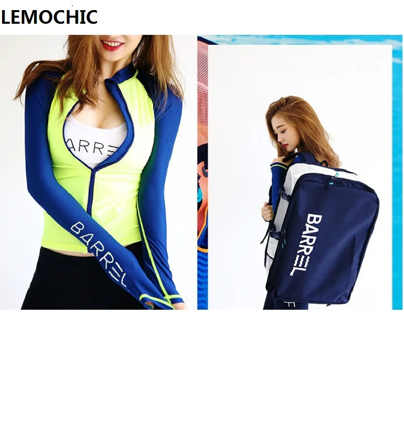 South Korea female swimsuit diving suit zipper body long sleeved pants