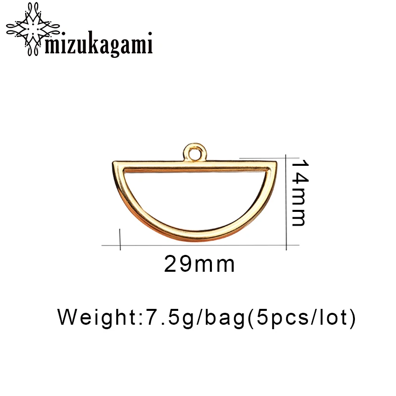 29*14 мм, 5 шт./лот, подвески из цинкового сплава, золотой полый полукруг, подвески в виде Луны, соединитель для самостоятельного изготовления сережек, аксессуары