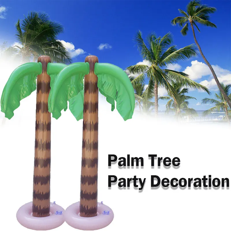 

90cm/34" Inflatable Blow Up Palm Tree Hawaiian Tropical Palm Tree Beach Pool Party Decor Toy Supplies Beach Party Decoration