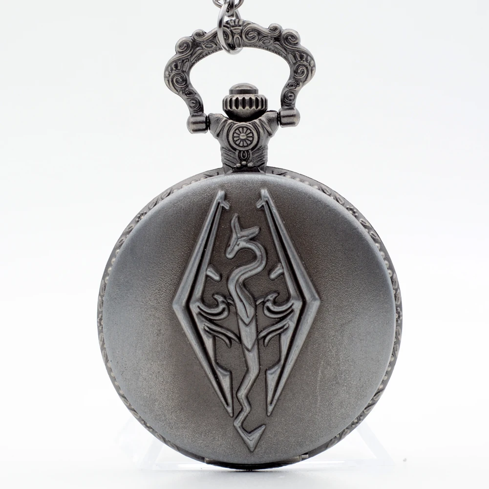 Ретро Винтаж Серый The Elder Scrolls V: Skyrim кварцевые карманные часы Аналоговые в виде