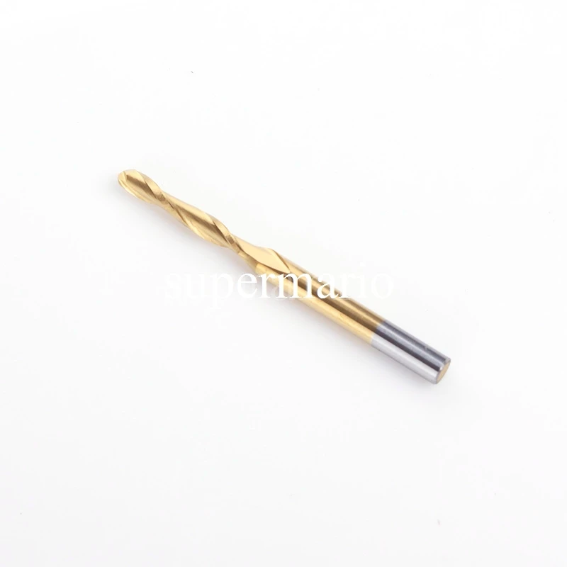 

Hot sale 1x 1/8'' Two Double 2 Flute Ball Nose Bit Titanium Coated Carbide PCB CNC Drill Bit 2.5mm x15mm (2QX3.2.515-Tix1pc-US)