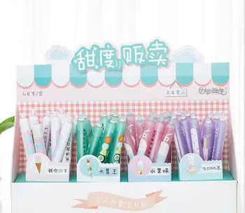 

lovely candy color eating gel pen cartoon stationery prize kawaii student pen office write sign pen black neutral pen 48pc/lot