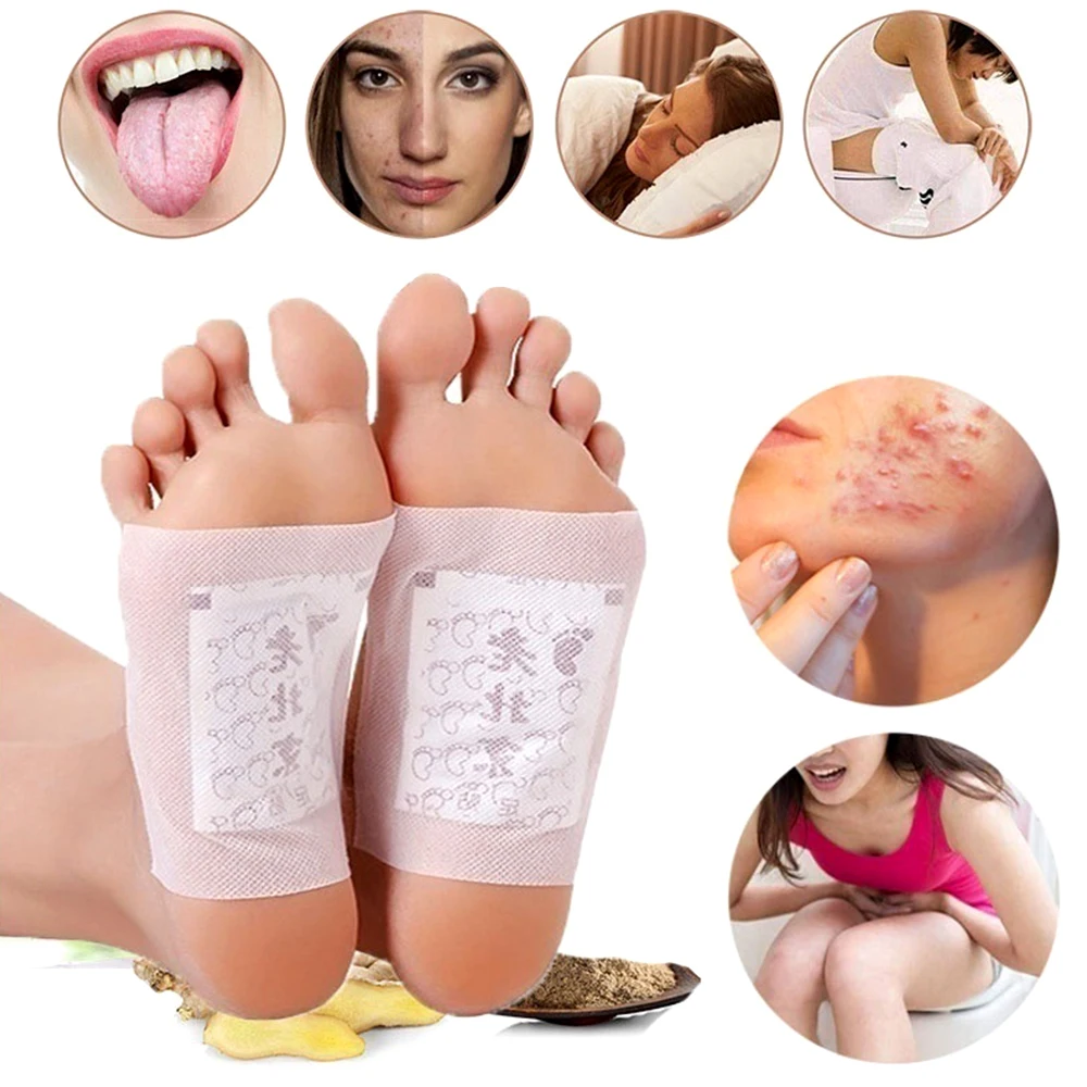 10pcs Feet Care Detoxifying Foot Patches Body Detox Foot Patch Adhersive Cleansing Improve Sleeping Slim Patch Plant Extract