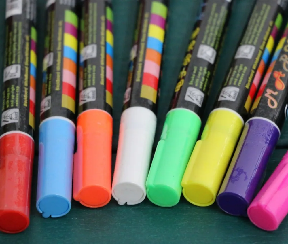 8pcs Luminous Color Highlighter Fluorescent Liquid Chalk Marker Neon