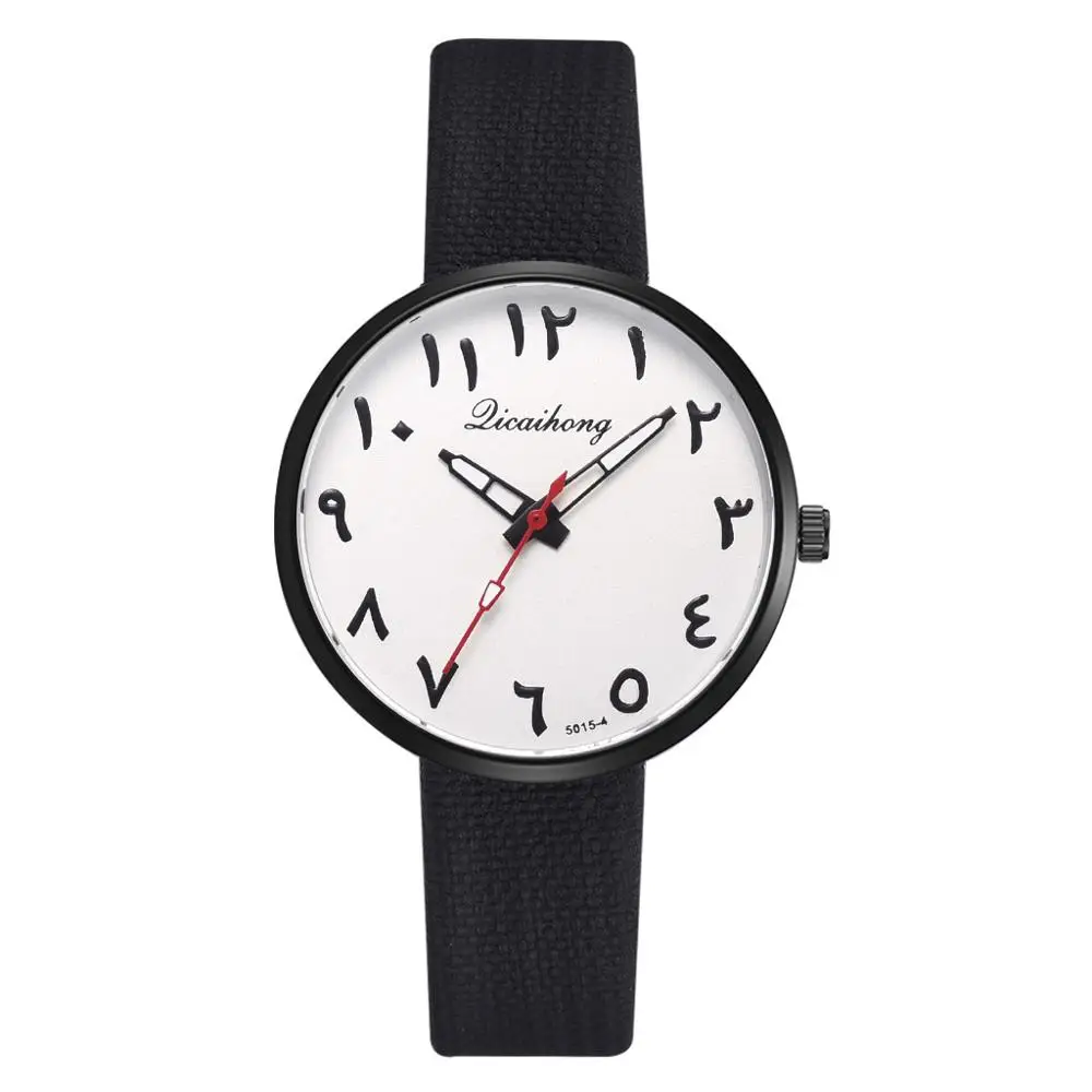 

Unique Number Dial Women Fashion Creative Watches 2019 Casual Imitation Wood Leather Woman Quartz Wrist Watch With Red Pointer