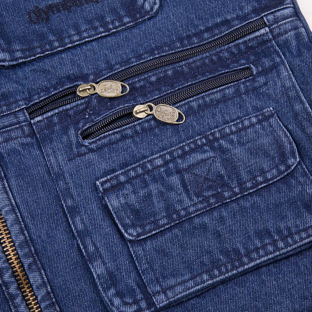 Free shipping Male Denim Vests Men 5XL 6XL 7XL Vest Mens Outdoors Cotton Multi Pocket Sleevless Jean Jacket Men Jeans Masculino 4