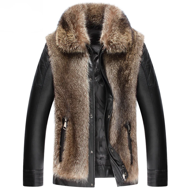 

Real fur down coat men winter thick warm jacket genuine sheepskin real raccoon fur jacket free shipping New Phoenix 1208A