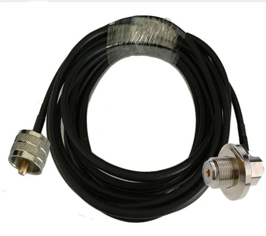 

LMR195 Cable UHF PL259 Male to Right Angle UHF SO239 Female for Car Mobile Radio Antenna Coax Cable 1/3/5/10m