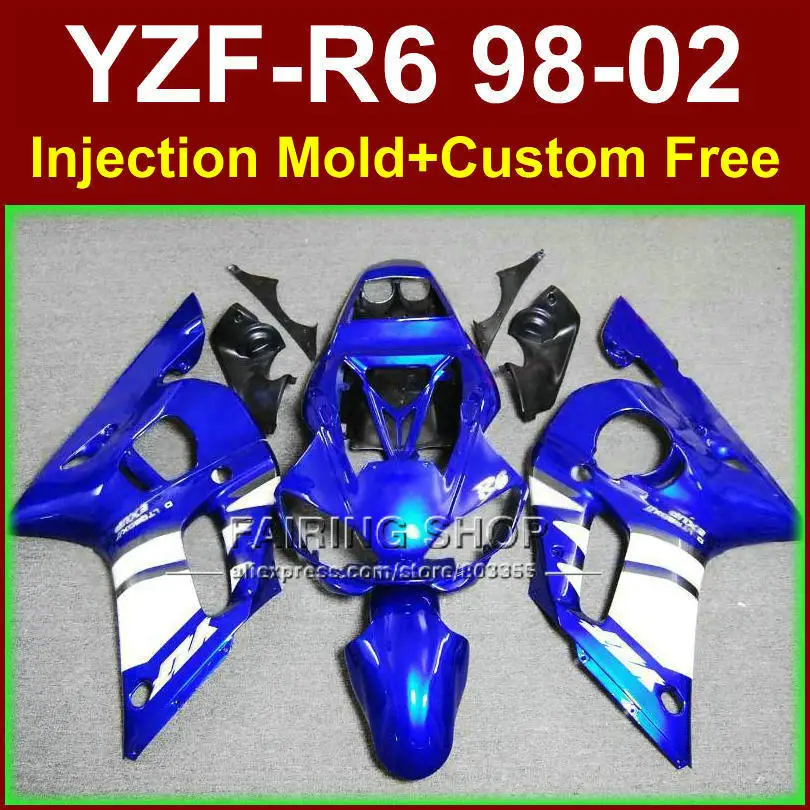 Новый Темно-синий обтекатель PC8E для YAMAHA YZF R6 98-02 комплект 1998 1999 2000 2001 2002 Обтекатели
