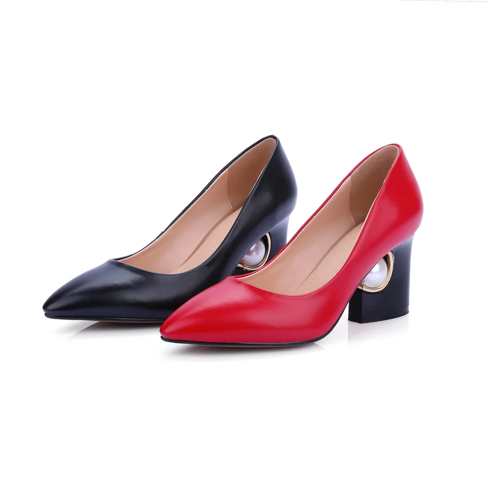 ASUMER/модные женские туфли-лодочки с острым носком; цвет черный, красный; элегантные модельные туфли; сезон весна-осень; женская обувь на высоком каблуке; размер 44