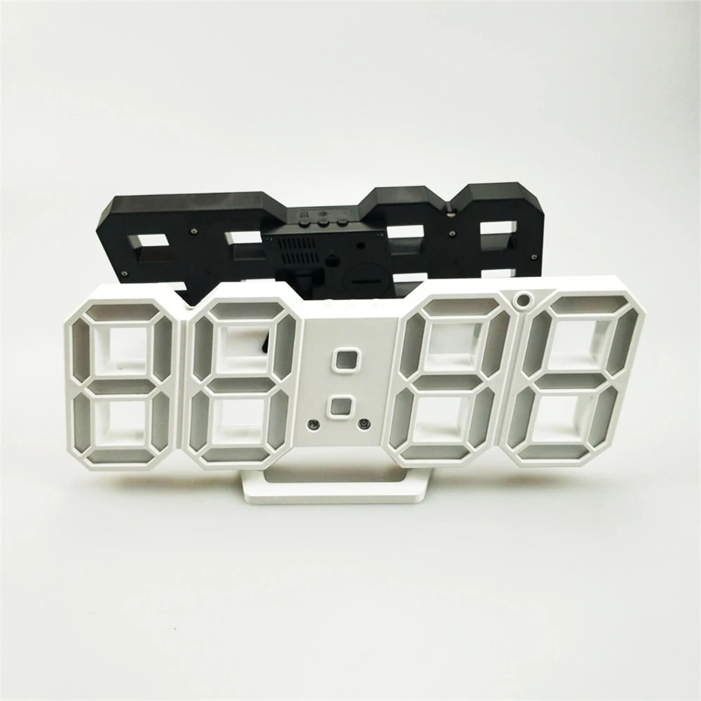 Reloj de pared Digital de 3D LED de alarma de reloj electrónico escritorio relojes con la temperatura, 12/24 horas de Reloj de pared Digital de 3D LED de alarma de reloj electrónico escritorio relojes con la temperatura, 12/24 horas de