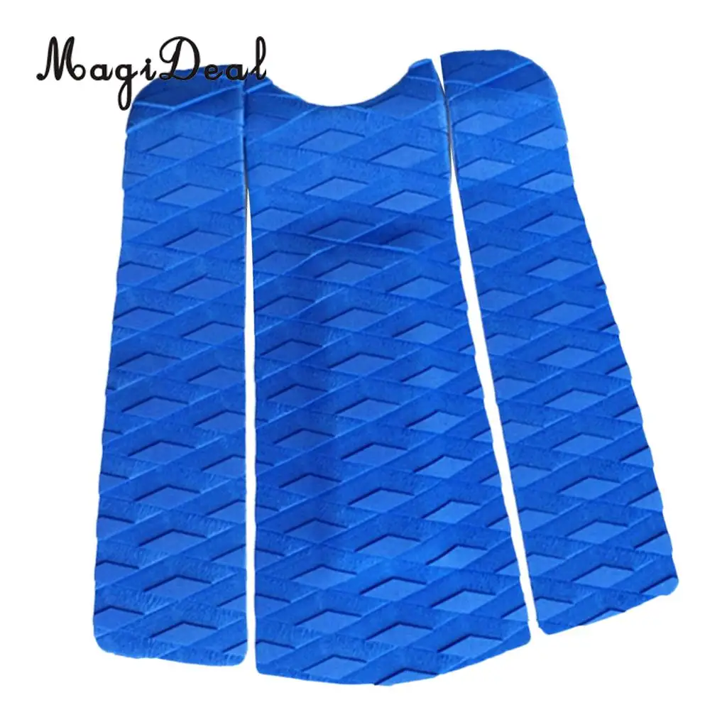 MagiDeal 3Pcs Adhesive Diamond Grooved Non-slip EVA Surf Traction Pad Tail Pad Deck Grip Mat for Surfboard Shortboard Skimboard
