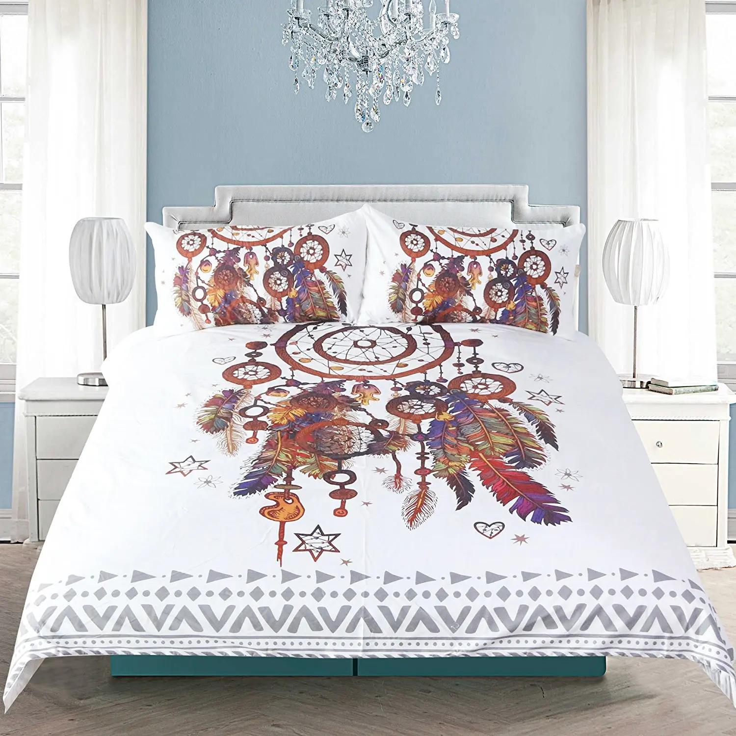 WARM TOUR Hippy Feather Dream Catcher Bedding Set India Ethnic