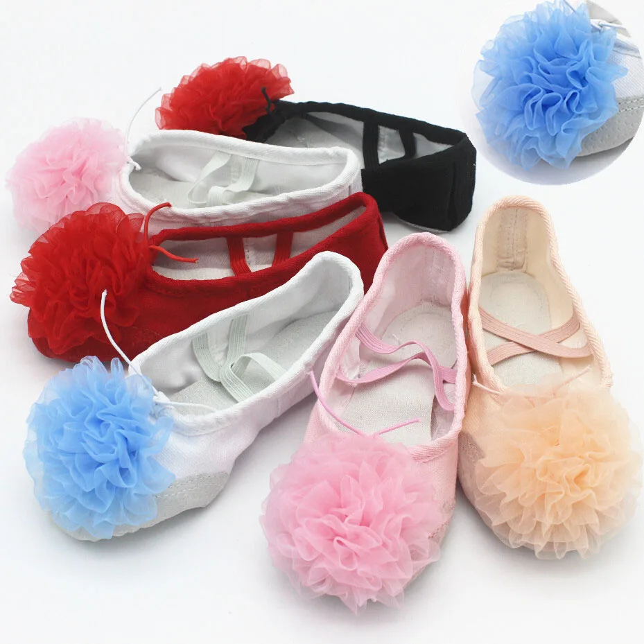 

ISMRCL Buy according to CM length only size23~40 soft sole dancing shoes girls ballet shoes women's ballet dance shoes flowers