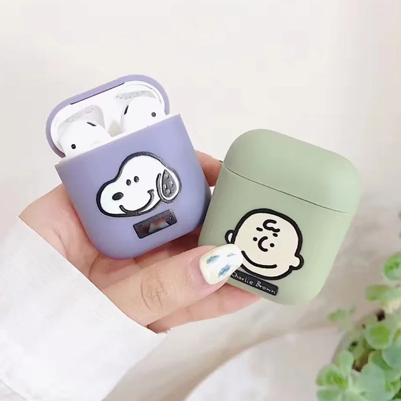 

Cartoon Charlie Brown TPU Silicone Bluetooth Wireless Earphone Case For AirPods 1 Protective Cover For Apple AirPods 2 cover