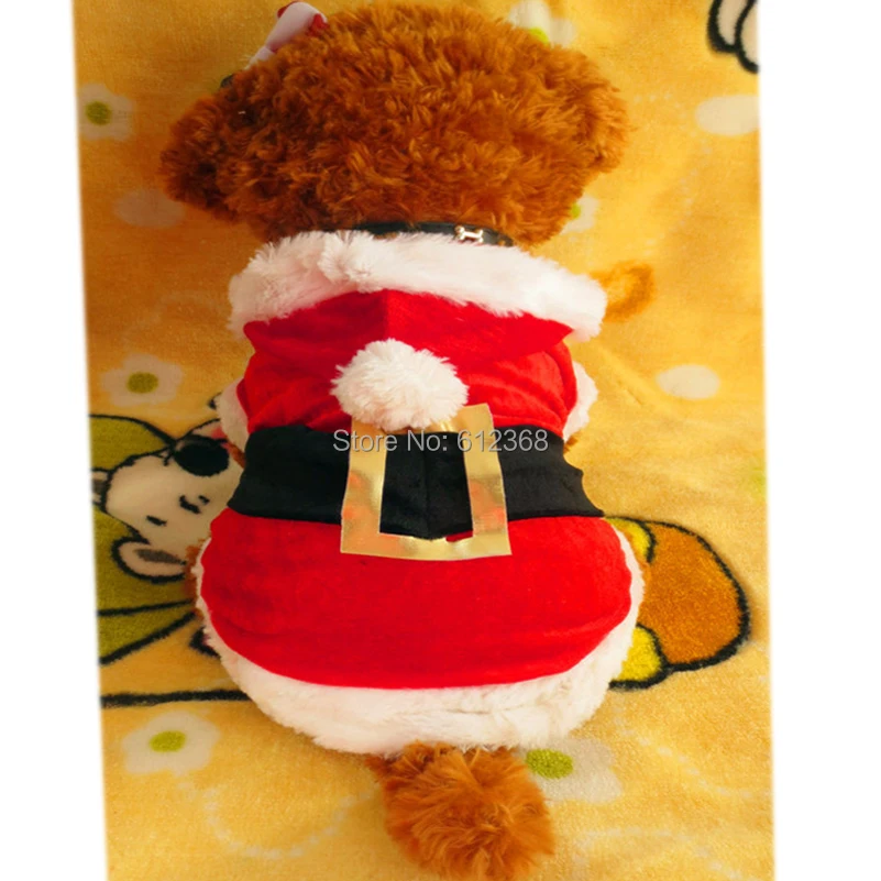 

Pet Puppy Dog Christmas Clothes Santa Claus Costume Outwear Coat Apparel Hoodie HKA59 Free shipping&DropShipping
