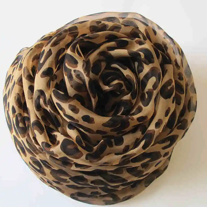 Fashion Leopard Print Scarf Women Luxury Designer Brand Scarf Female