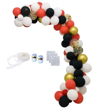 

Wedding Balloon Arch&Garland Kit Red Black Gold Confetti Latex Balloons for Lumberjack Birthday Party Bachelorette Party