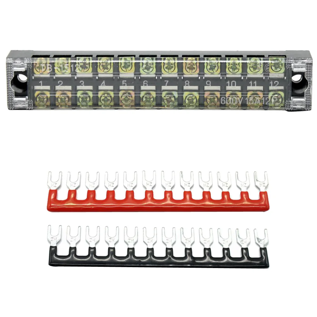 5 Pcs 10 Positions Dual Rows 600V 25A Screw Wire Barrier Block Terminal