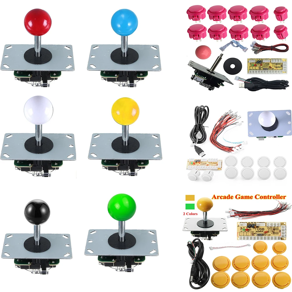 

Zero Delay Arcade Mame Kit Set Parts Push Buttons + Joysticks + USB Encoders