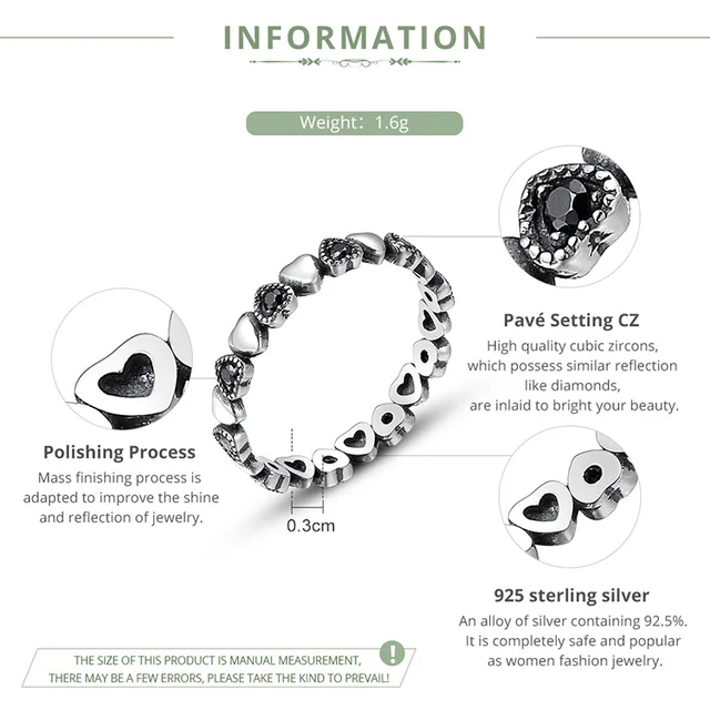 Sterling Silver Heart Cz Ring For Women - 925 Silver Wedding