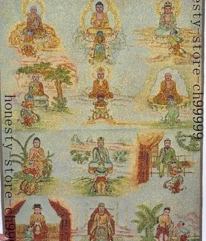 

35"Tibet Silk Embroidery buddhism Art Tangka 12 god Buddha statue thangka