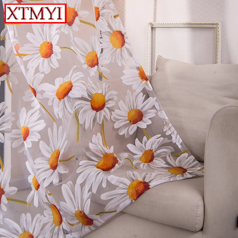 Cortinas de tul modernas para sala de estar dormitorio cocina cortinas amarillo floral ventana tratamiento cortina Panel Cortinas de tul modernas para sala de estar dormitorio cocina cortinas amarillo floral ventana tratamiento cortina Panel