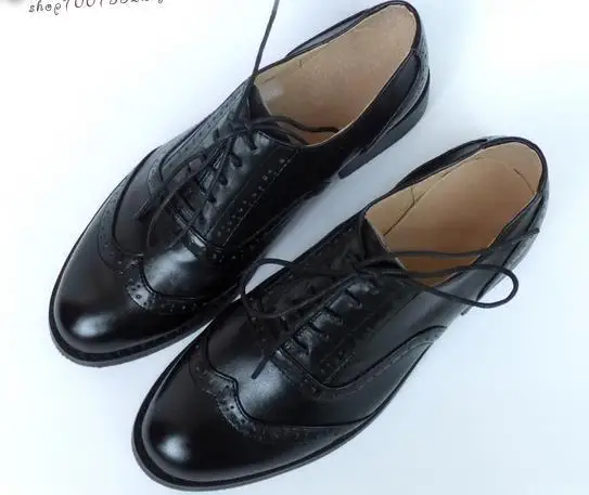 Винтажные черные оксфорды в британском стиле; обувь из свиной кожи внутри; мужские модные Броги из натуральной кожи; masculino sapatos