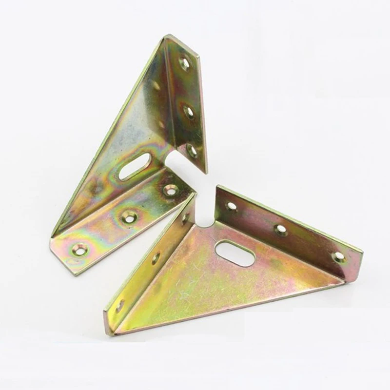 Best 4PCS(2Left+2Right) Lot Heavy 3 Dimension Bed Frame Connecting Bracket Corner 90 Degree Connector Brackets