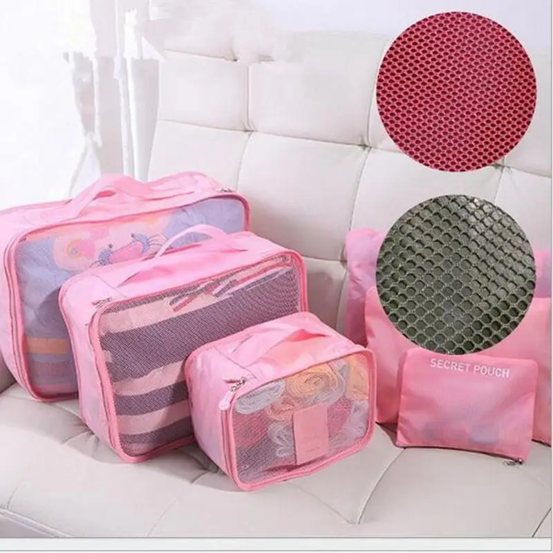 

6 PCS Travel Storage Bag Set For Clothes Shoes Tidy Organizer Wardrobe Suitcase Pouch Underwear Toiletry Trunk A51