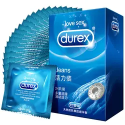 Durex 24 шт. джинсы серии масло презерватив интимные товары сексуальные игрушки для мужчин Натуральный каучуковый латекс пенис кольцо для