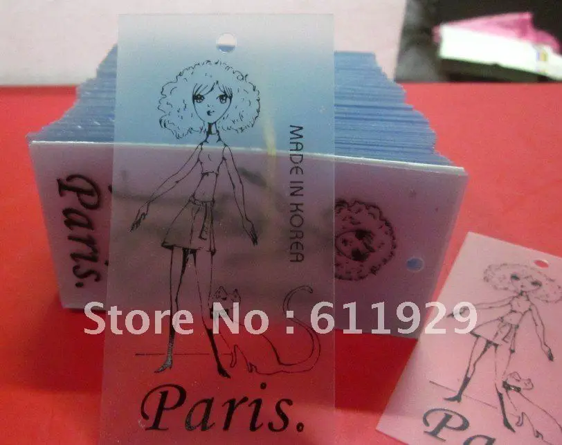 custom PVC hang tag/clothing hang tag/clothing label/plastic tag