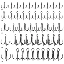 50 шт. Высокоуглеродистая сталь тройной рыболовный крючок набор 5 размеров#2-#10 Карповые рыболовные крючки колючие с отверстием для рыболовных аксессуаров