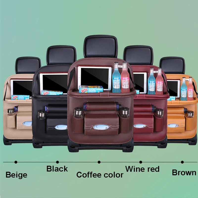 

New Car Seat Back Bag Folding Table Car Seat Storage Bag Multi-Function Hanging Bag Back Seat Storage Bag Automobile Accessories