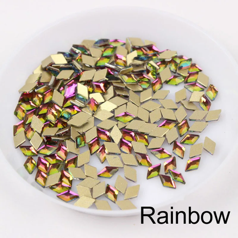 30/100Pcs/Lot Nails Art Rhinestone 3x5MM Flatback Rhombus Colorful Stones For 3D Nail Art Decoration Free Shipping 