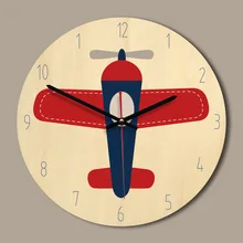 Детская комната деревянные настенные часы современный дизайн 11 дюймов красочная печать настенные часы круговой Mute Klock специальный подарок