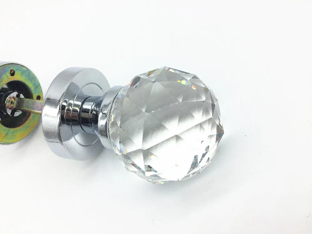 Прозрачный цинковый сплав позолоченный и хромированный Твердый K9 кристалл с бриллиантами двойная большая ручка для двери невидимая дверная ручка 60 мм