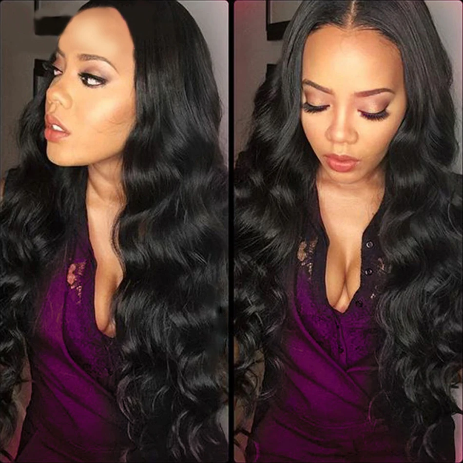 best peruvian virgin hair body wave 400g black 1b human Hair Bundles 7a peruvian  virgin hair body wave 4 bundles 100 human hair