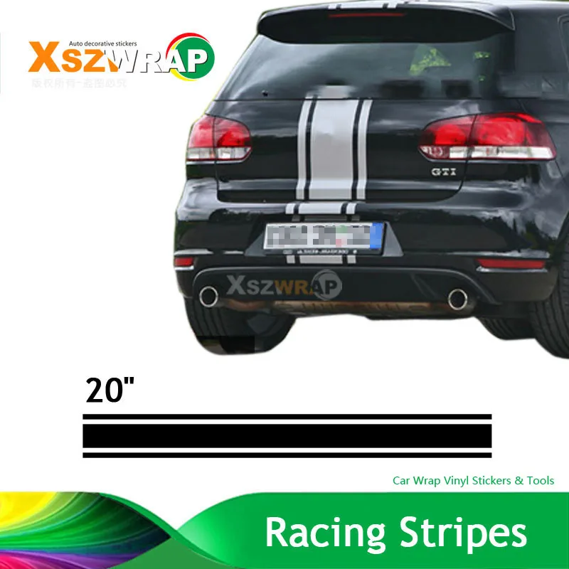 

(15*50cm/Roll) 20" Car Styling Hood Roof Tail Decal Vinyl Racing Stripe Sticker For All Cars Fortwo Polo Fit C2 K2 YARiS L
