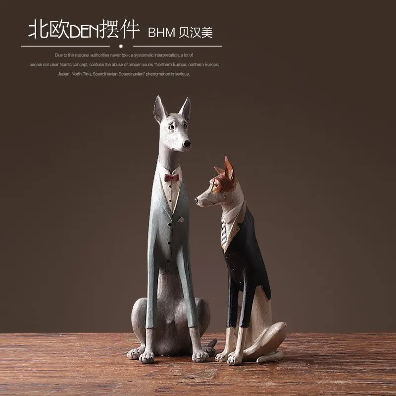 Buy creative resin dog figurines vintage statue home