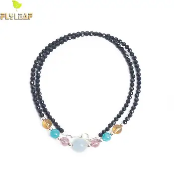 

Flyleaf 925 Sterling Silver Natural Stone Beaded Choker Necklaces & Pendants For Women Handmade Lady Fashion Jewelry