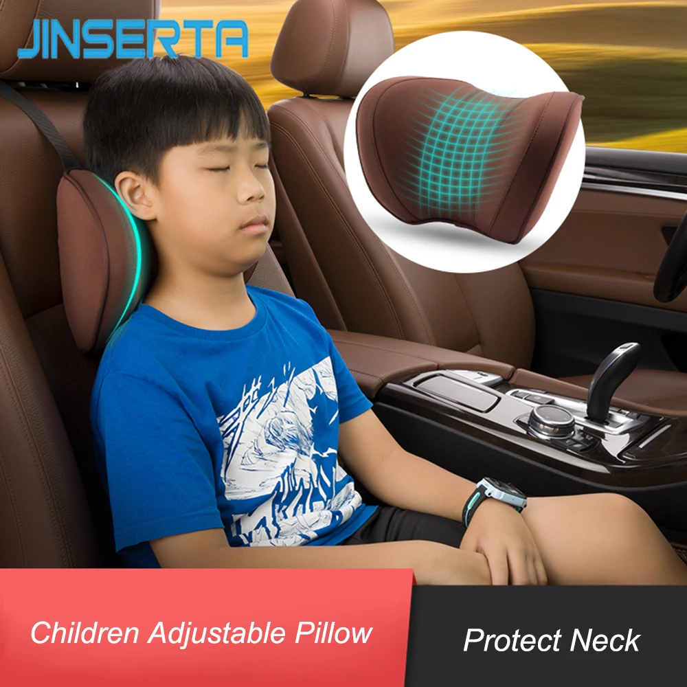 

JINSERTA Adjustable Car Child Headrest Travel Neck Pillow Car Seat Back Cushion Head Protect Pillow Memory Cotton Head Restraint