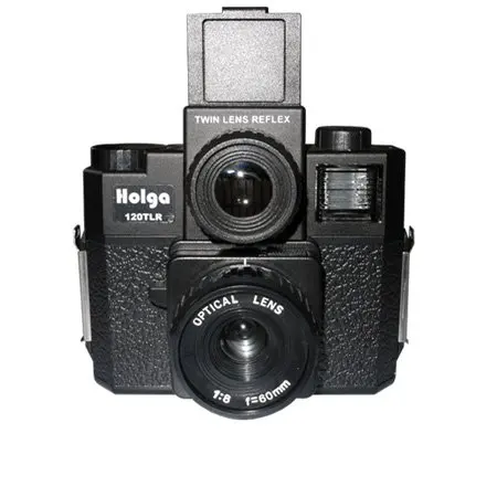 120TLR Holga 120 Tlr Твин со сменной оптикой Среднего Формата Пленки Пластиковые Камеры w/4 Цвета Флэш-Черный