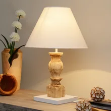 Натуральный экзотические, Изготовленная вручную в Таиланде Тиковое дерево светодиодный E27 Настольная лампа для Гостиная Спальня светильник для учебы Декор см х 60 см 1807