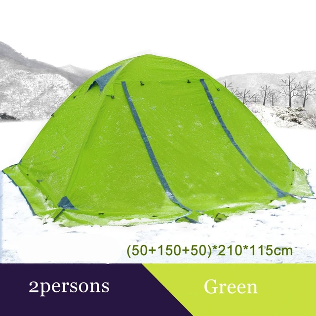 Flytop camping tent outdoor 2 people or 3perons double layer aluminum pole anti snow outdoor family tent with snow skirt 5