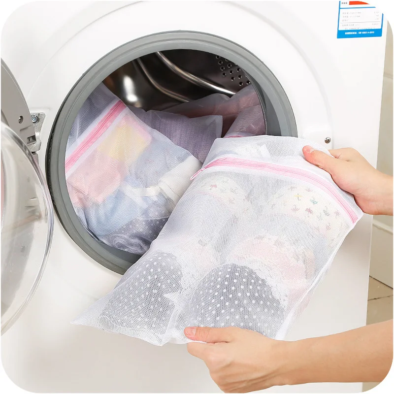 4PCS underwear socks laundry bag, thick white mesh laundry bag, Home