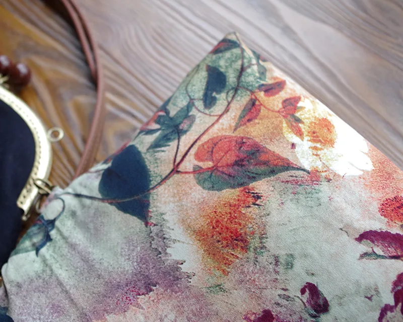 LilyHood Женская Осенняя шерстяная сумка на плечо с цветочным принтом китайская винтажная Ретро шикарная Сумка-конверт из ткани маленькая черная сумка через плечо